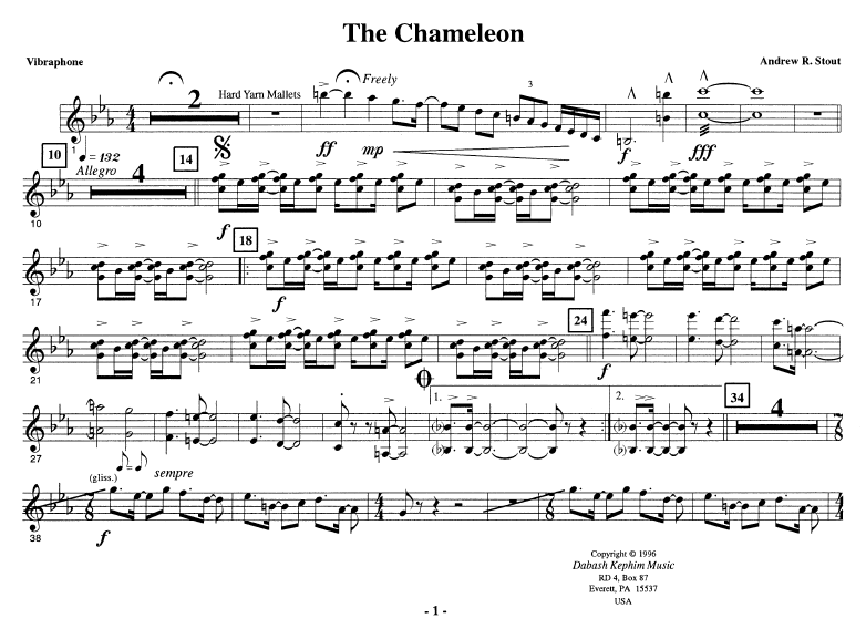 Chameleon for Percussion Ensemble