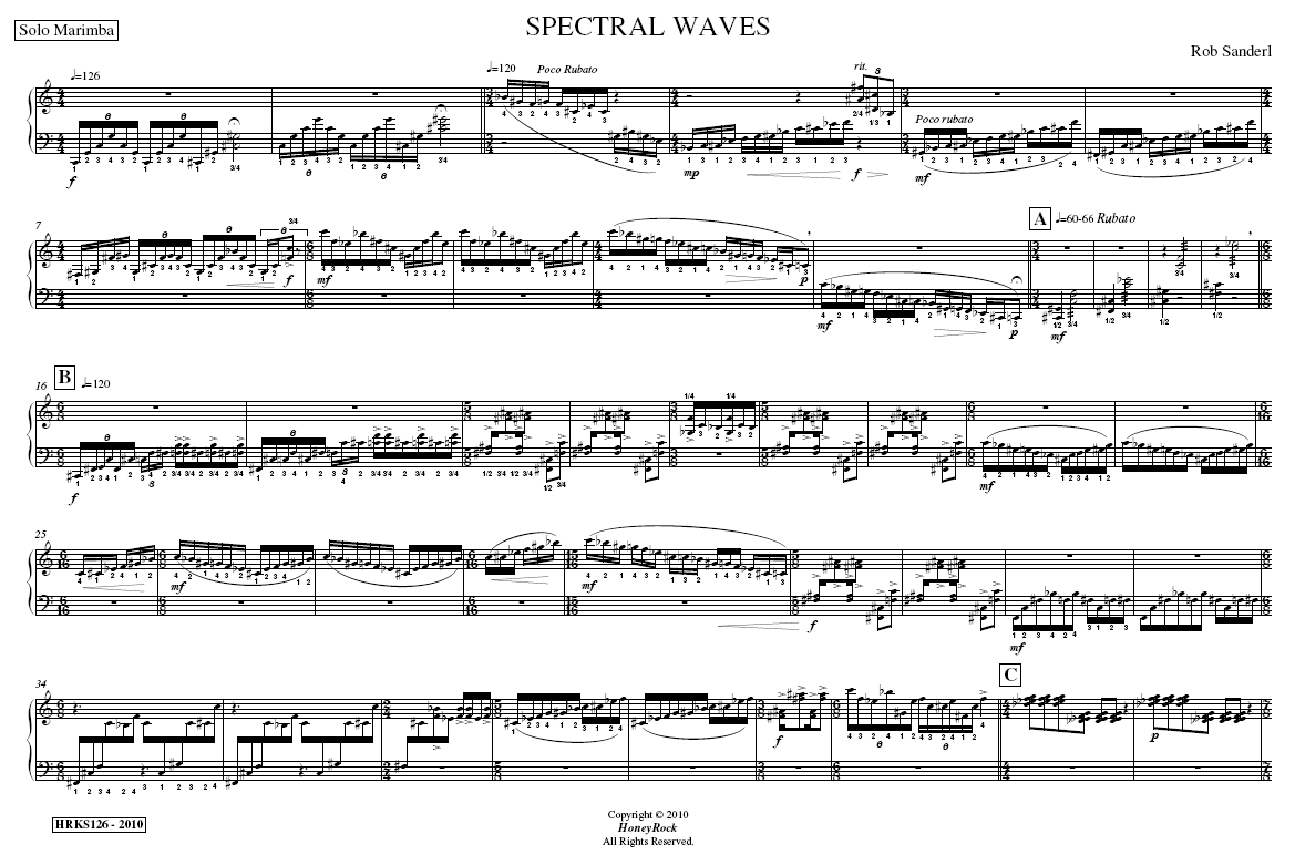 SPECTRAL WAVES for Solo Marimba