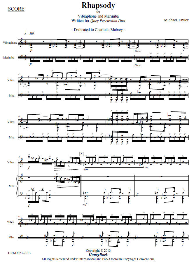 Rhapsody for Vibraphone and Marimba