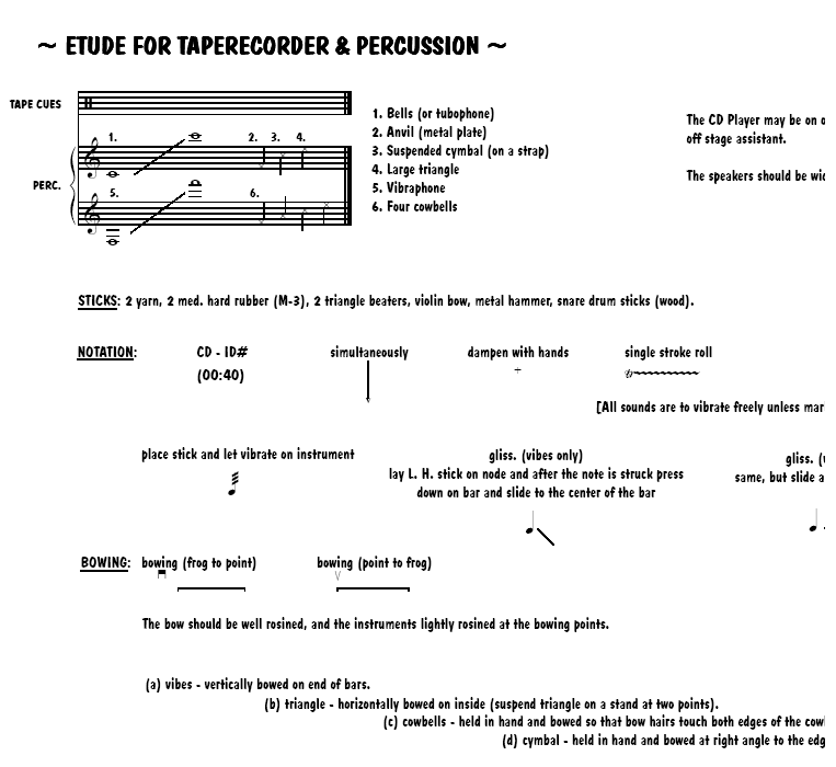 Etude for TapeRecorder & Percussion