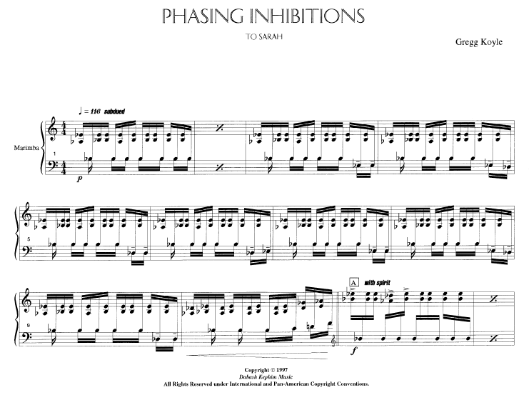 Phasing Inhibitions for Solo Marimba