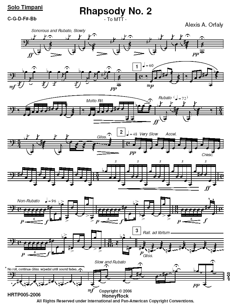 Rhapsody No. 2 for Solo Timpani