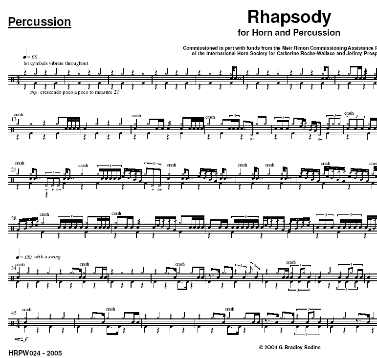 Rhapsody, percussion