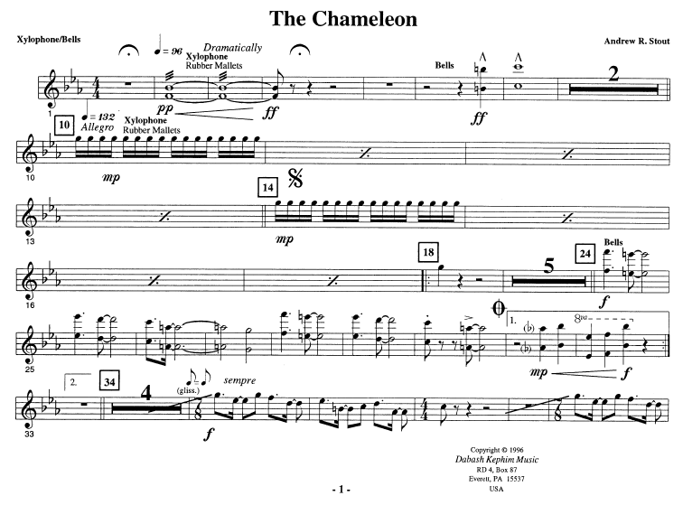 Chameleon for Percussion Ensemble