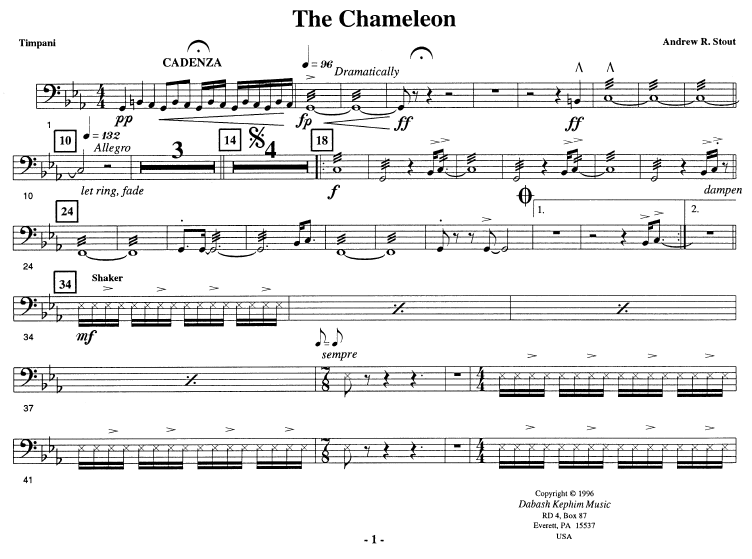 Chameleon for Percussion Ensemble