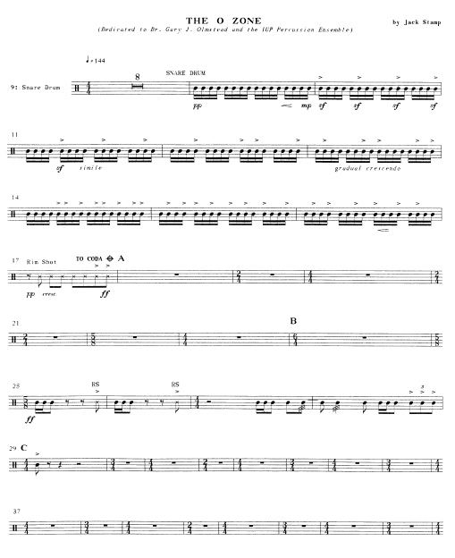 The "O" Zone for Percussion Ensemble