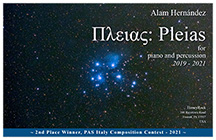PLEIAS for piano and percussion | Alam Blare Hernández | HoneyRock Publishing | Percussion Music