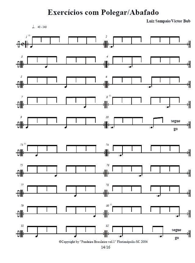 Pandeiro Brasileiro, Volume 1 - Page Sample