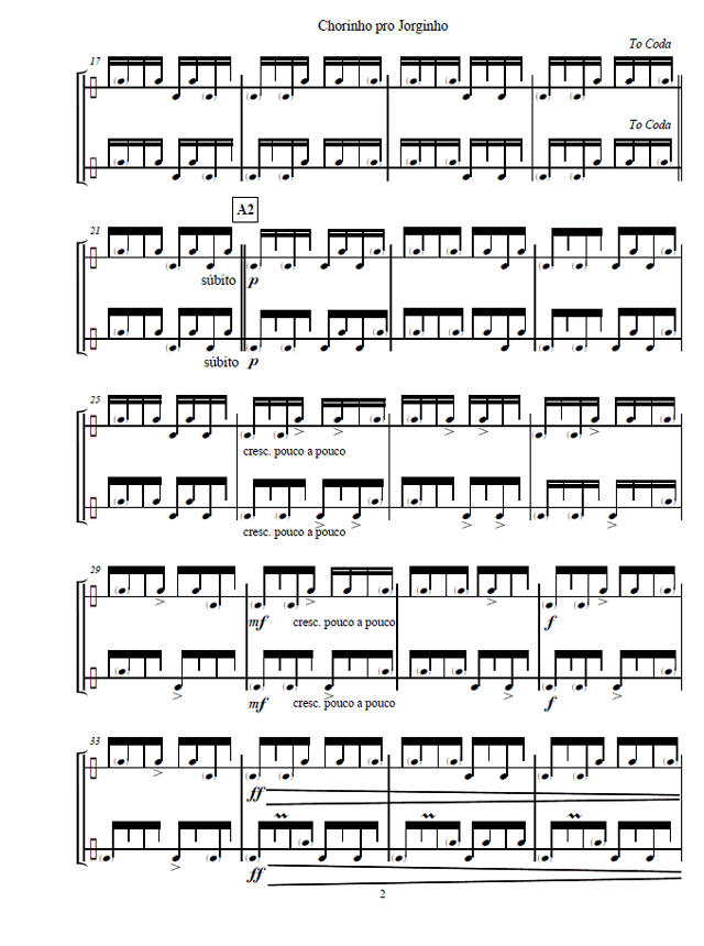 Etudes and Pieces for Brazilian Pandeiro, Page Sample