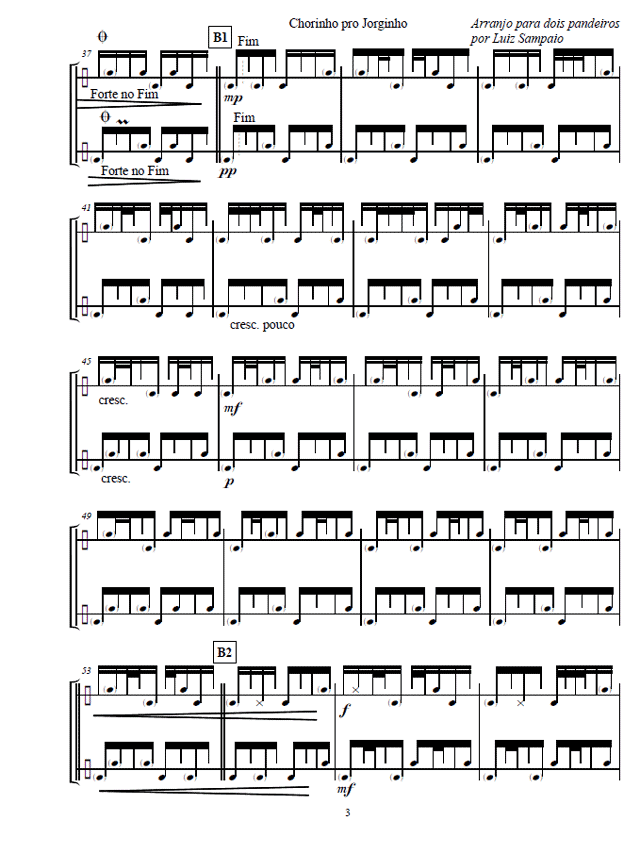 Etudes and Pieces for Brazilian Pandeiro, Page Sample