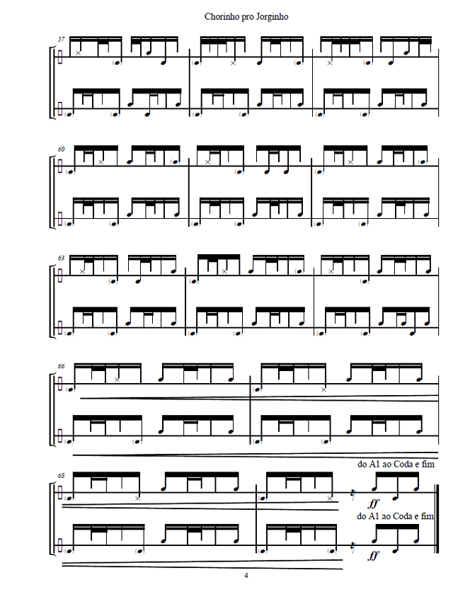 Etudes and Pieces for Brazilian Pandeiro, Page Sample