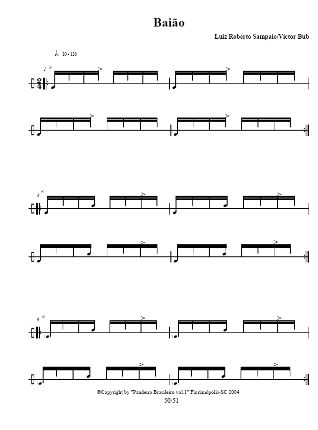 Pandeiro Brasileiro, Volume 1 - Page Sample