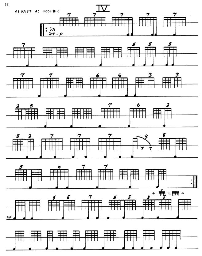 Suite for Unaccompanied Drum Set - Movement IV