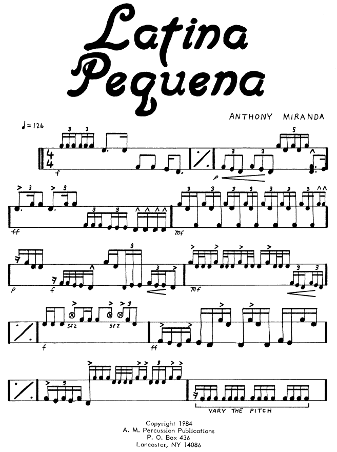 LATINA PEQUENA, Score Sample