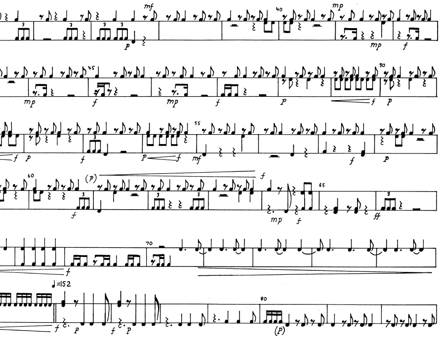 TAMBOLEO for Solo Percussion, Score Sample