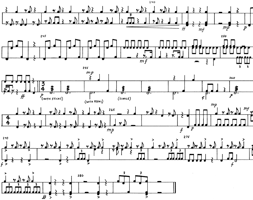 TAMBOLEO for Solo Percussion, Score Sample