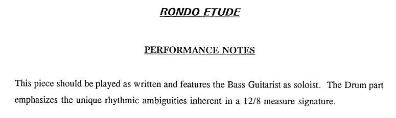 Three Solos for Bass Guitar and Drum Set