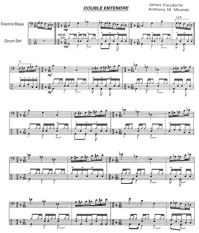 Three Solos for Bass Guitar and Drum Set