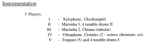 Sinfonia No. 8 for Percusion Quintet