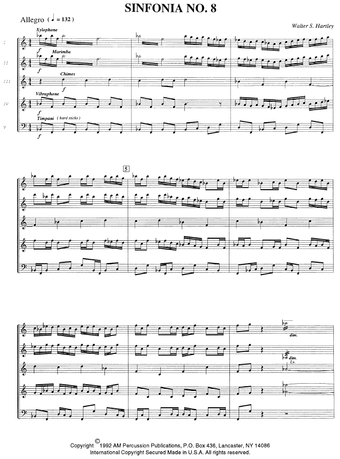 Sinfonia No. 8 for Percusion Quintet