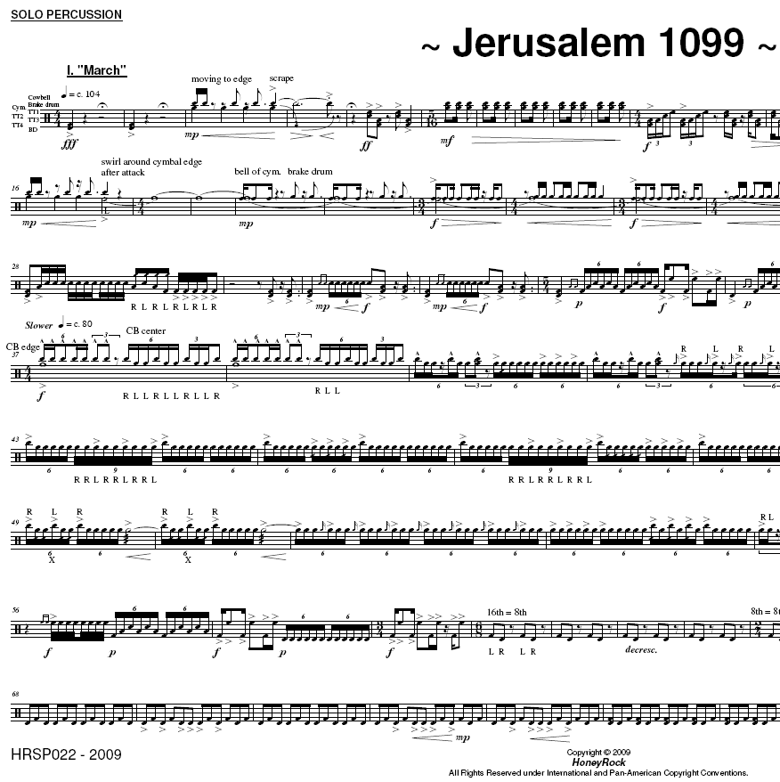 Jerusalem 1099: for Solo Multiple Percussion