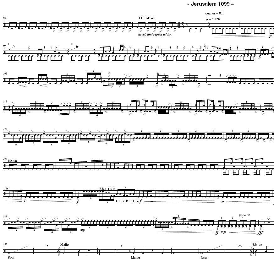 Jerusalem 1099: for Solo Multiple Percussion