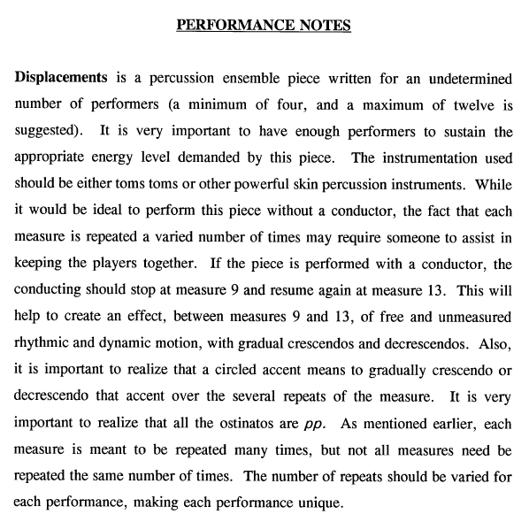 Displacements for Two or More Multi-Percussionists