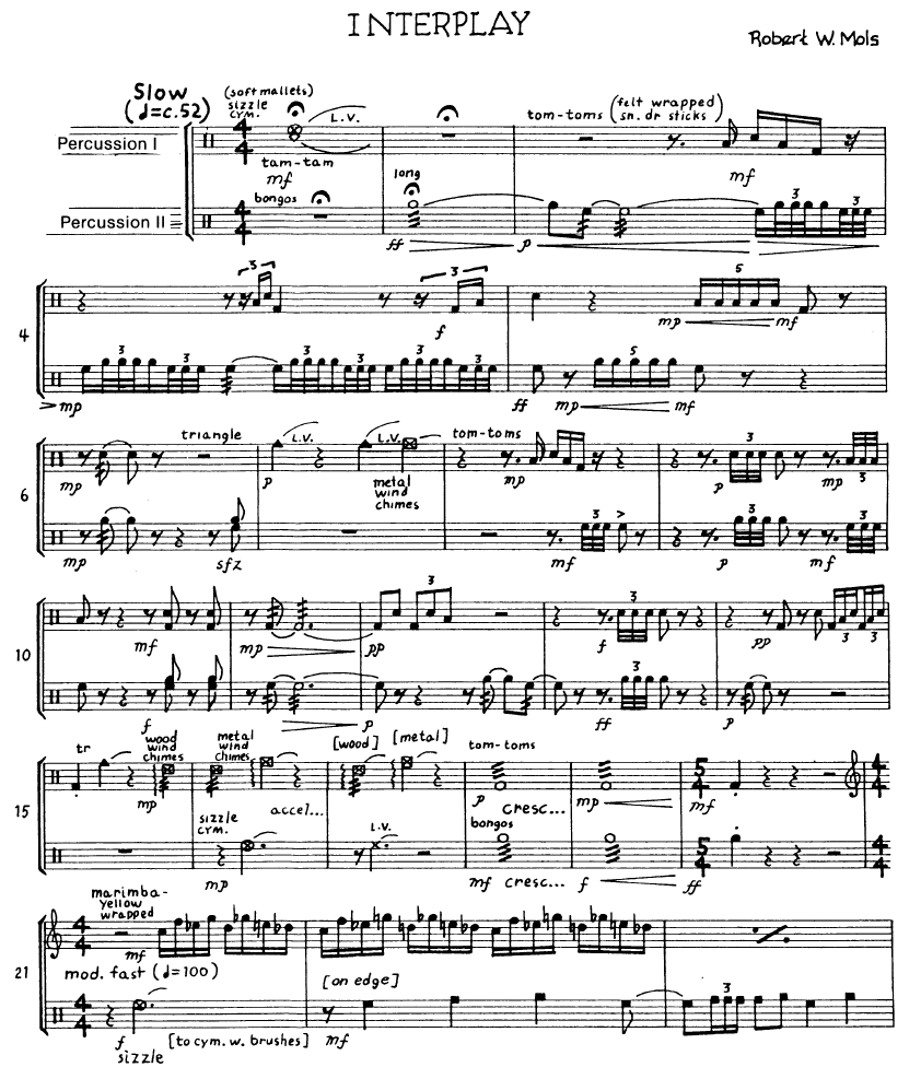 Interplay for Two Flutes and Two Percussion