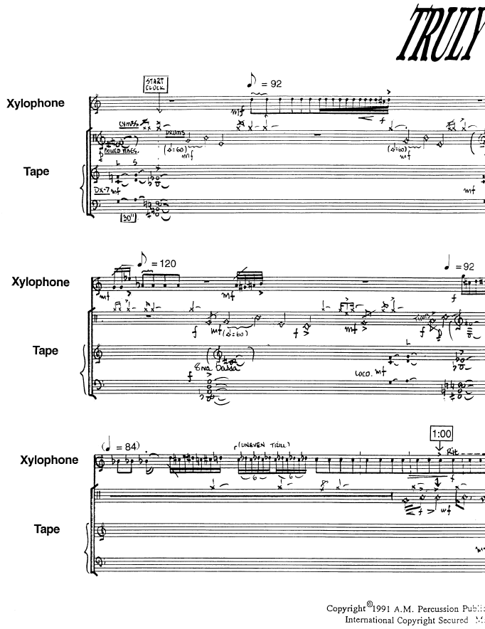 Truly Yours - for Xylophone and Soundscape