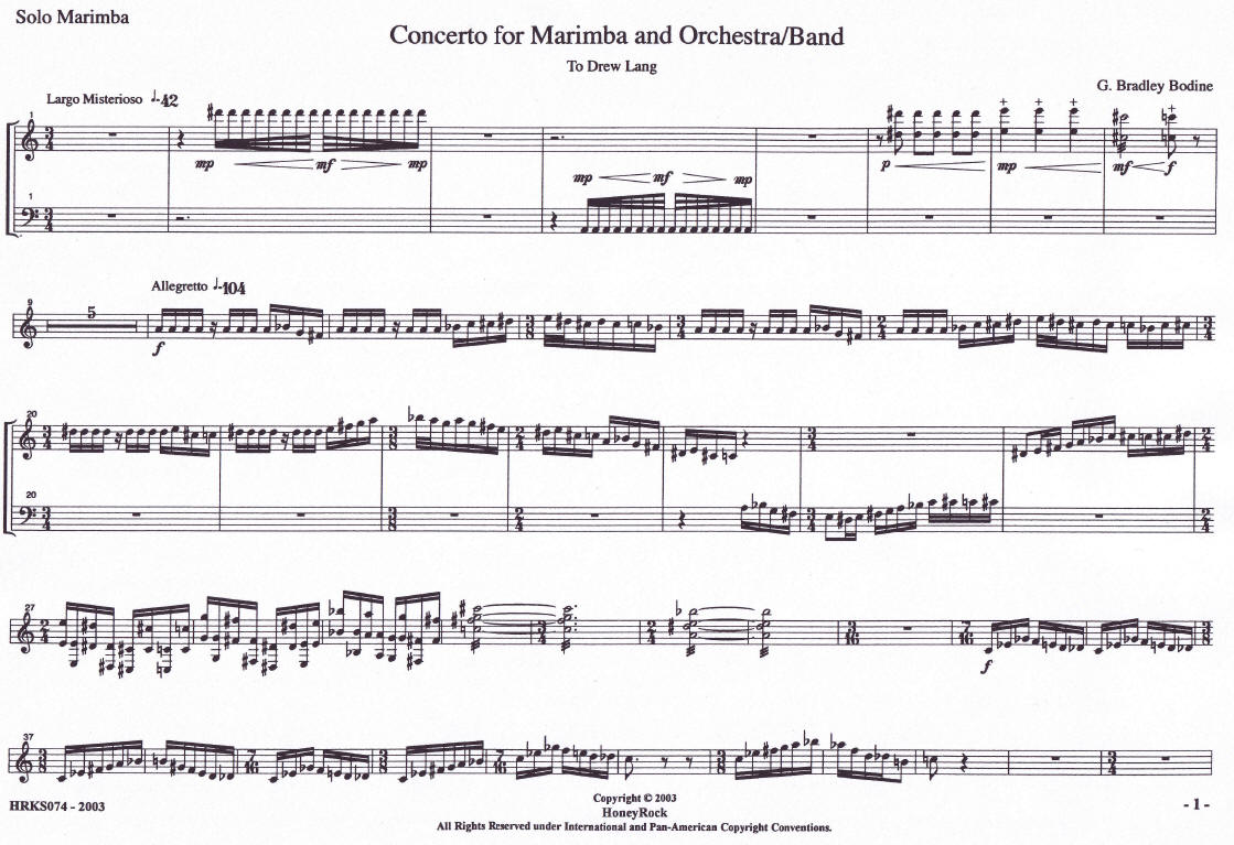 Concerto for Marimba and Orchestra/Band