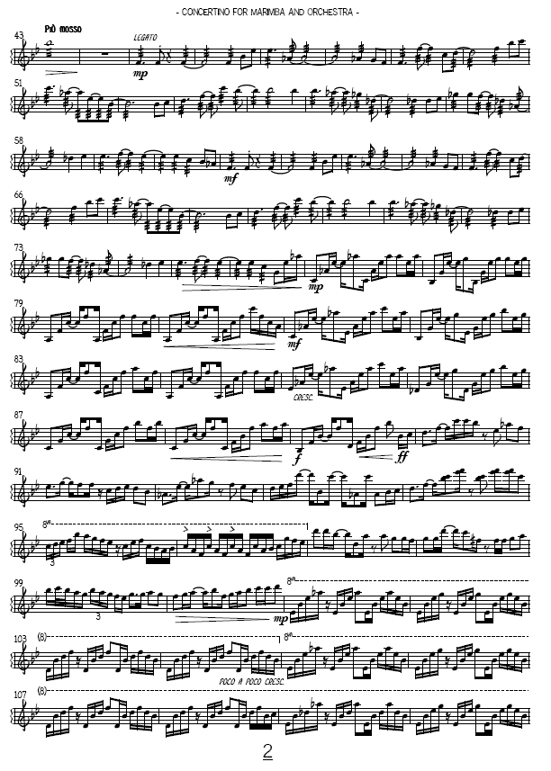 Concertino for Marimba and Orchestra, Movement No. 1