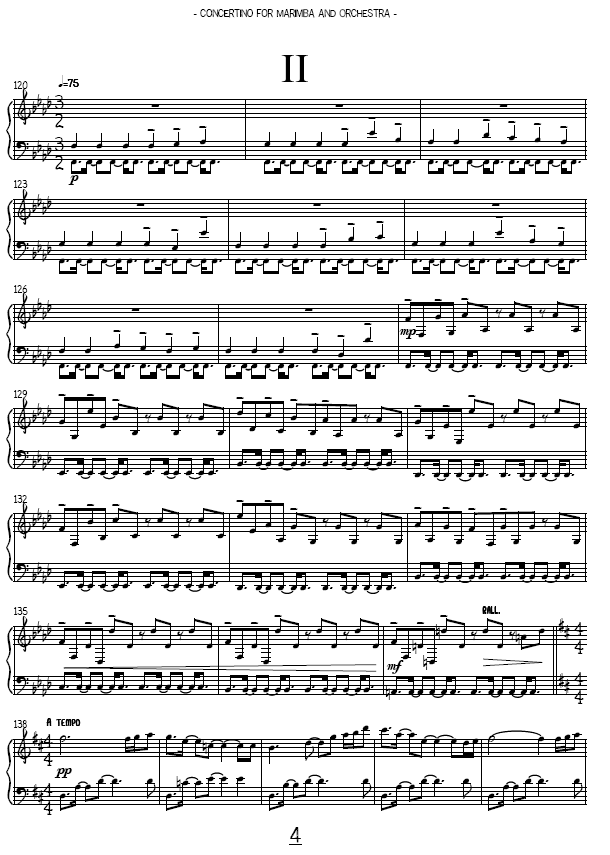 Concertino for Marimba and Orchestra, Movement No. 2