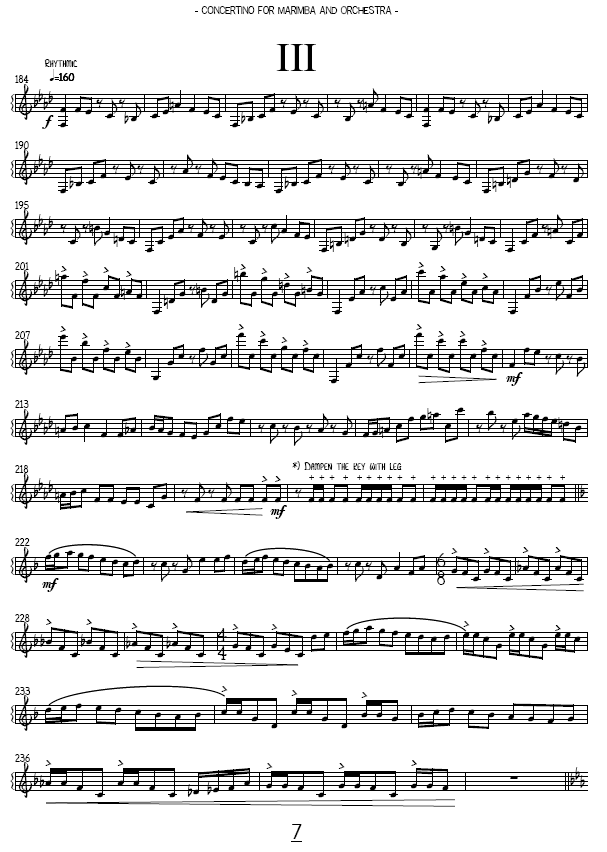 Concertino for Marimba and Orchestra, Movement No. 3