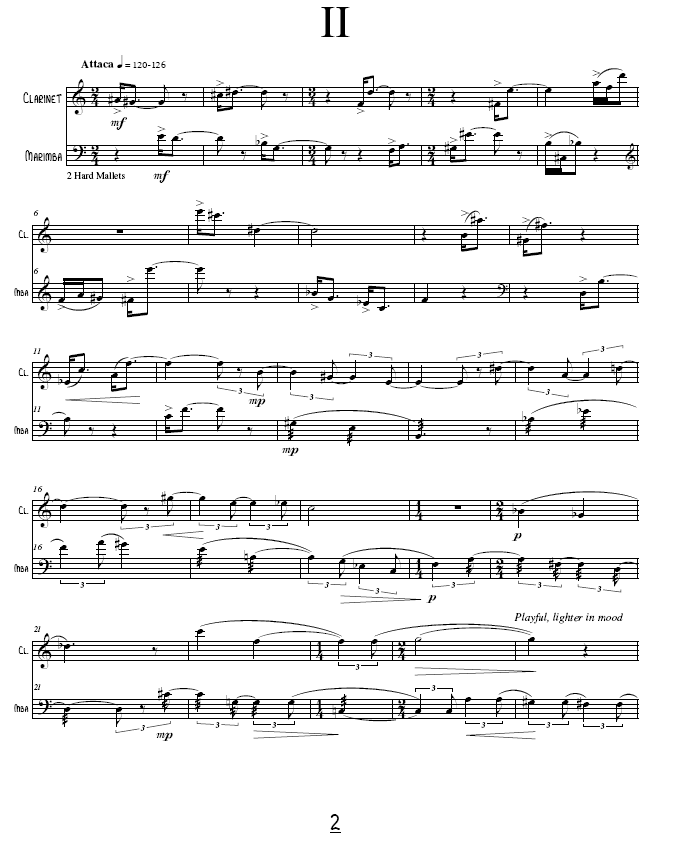 PRISMS for B-Flat Clarinet and Marimba, Robert E. Kreutz