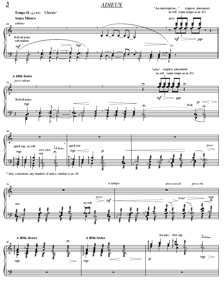 ADIEUX for Solo Marimba