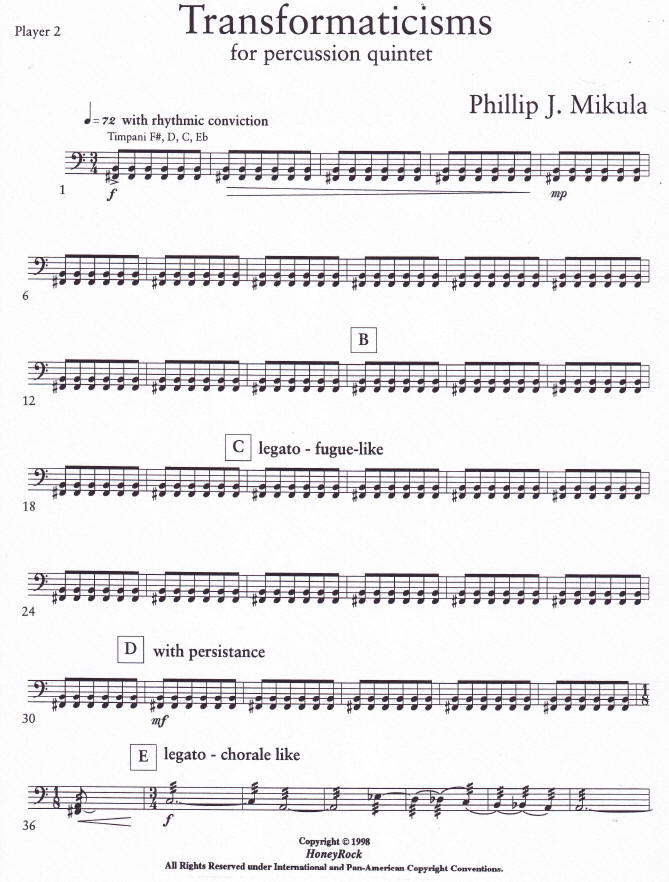 Transformaticisms for Percussion Quintet