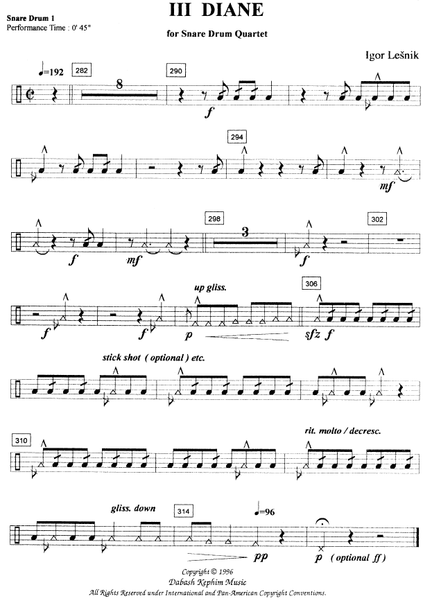 Chamade Suite for Snare Drum Quartet