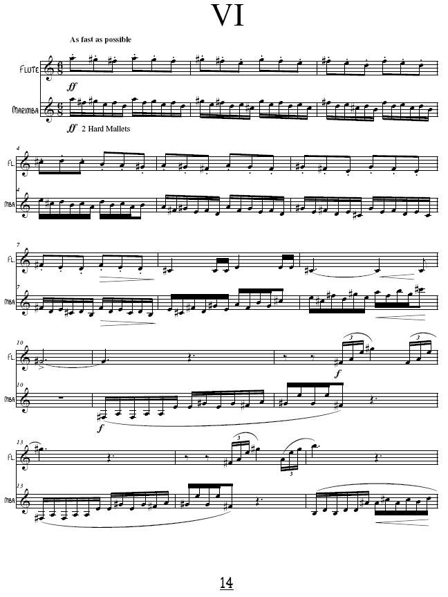 PRISMS for Flute and Marimba, Robert E. Kreutz