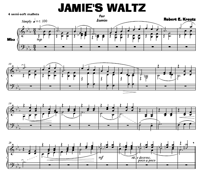 LOOSE CANNONS, A Collection for Solo Marimba, Robert E. Kreutz