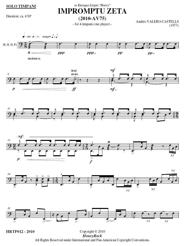 IMPROMPTU ZETA for Solo Timpani