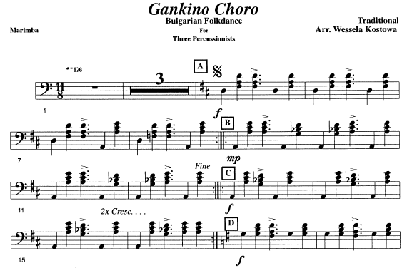Gankino Choro, marimba