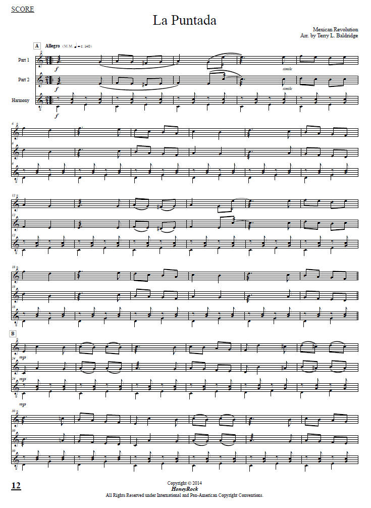 SONGS of the MEXICAN REVOLUTION - arr. for 3 players on one Marimba