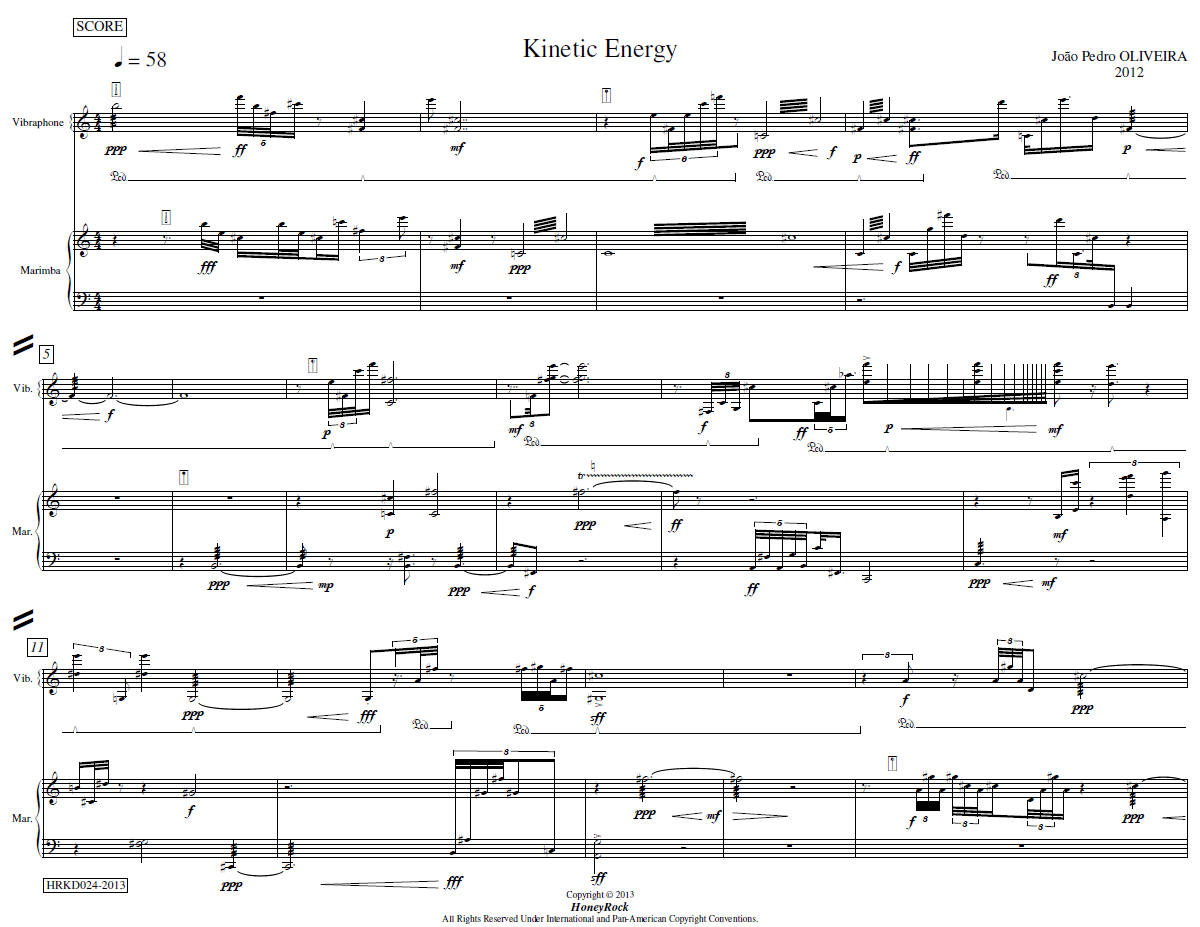 KINETIC ENERGY for Vibraphone and Marimba