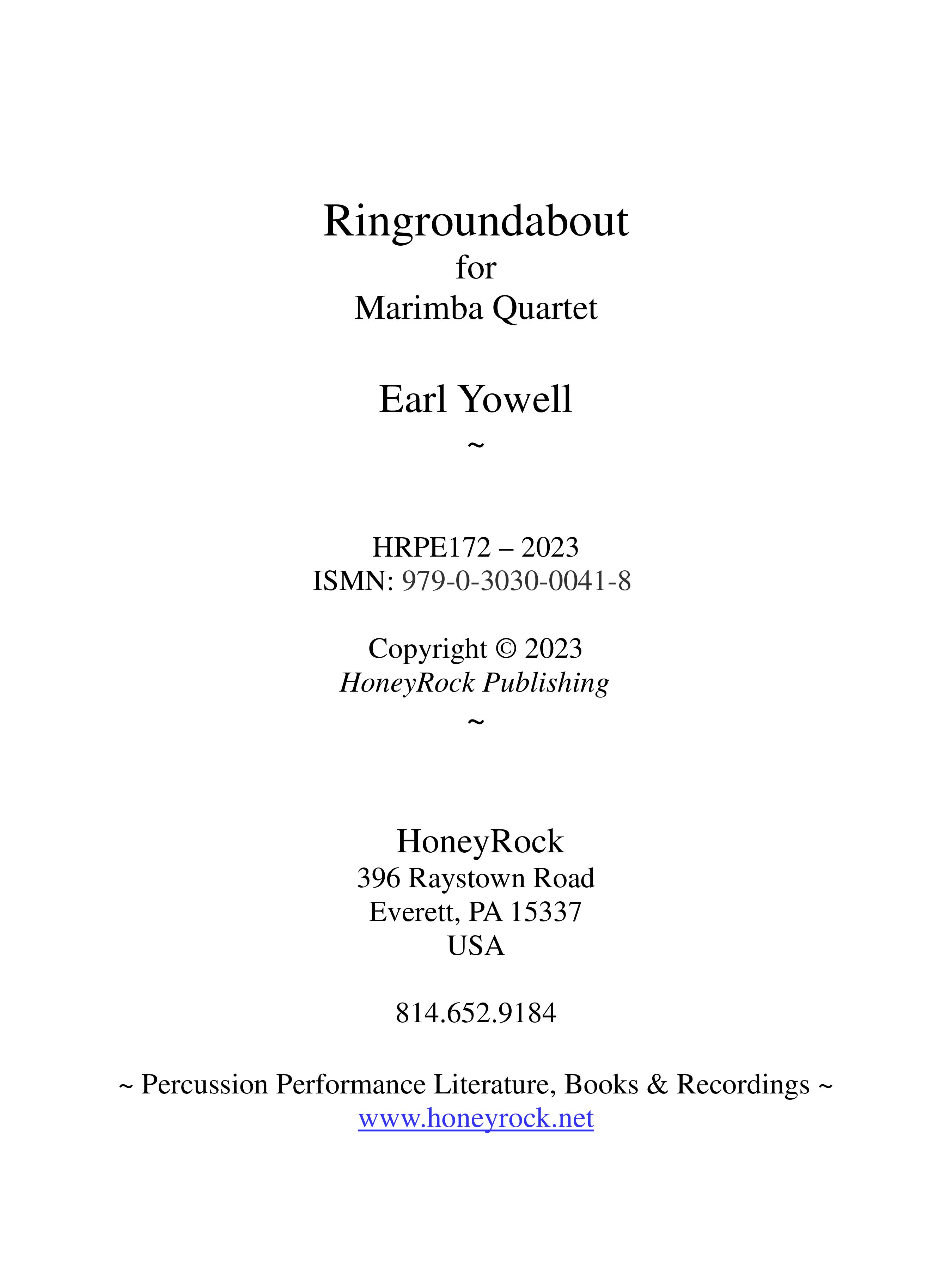 Ringroundabout for Marimba Quartet