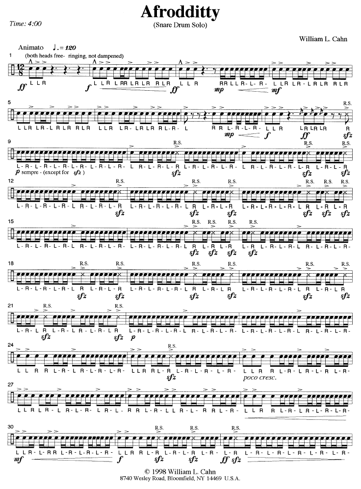 NEXUS: Portfolio for Snare Drum - Afrodditty