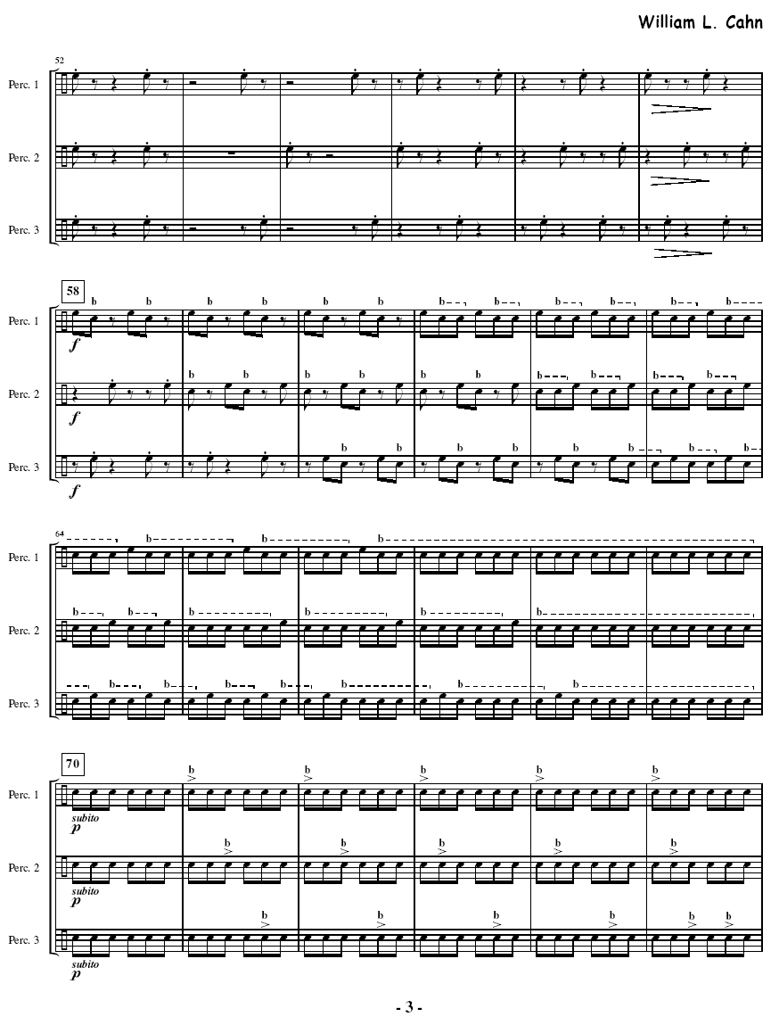 Changes for Percussion Trio, Score