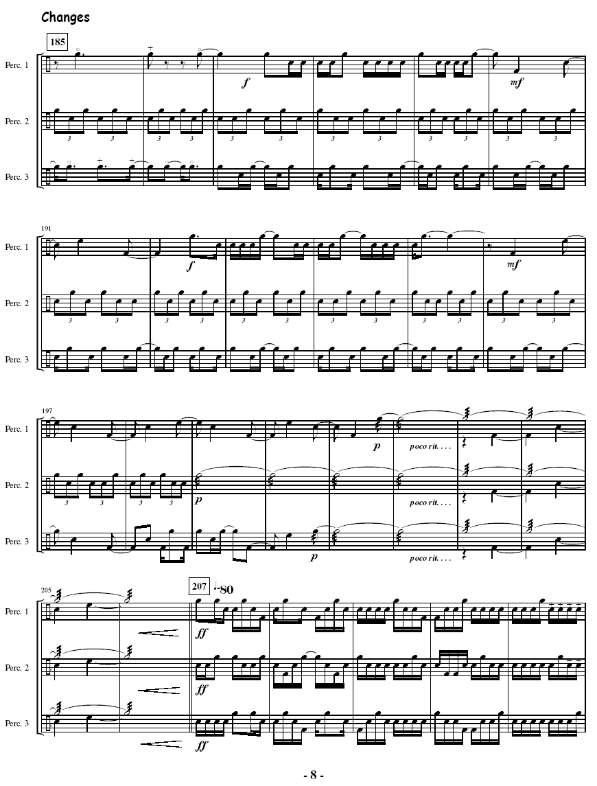 Changes for Percussion Trio, Score