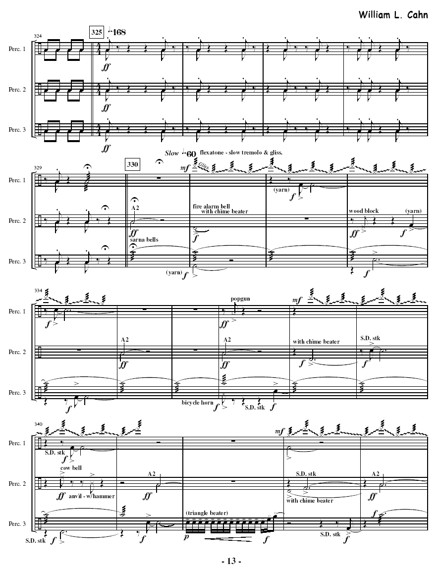 Changes for Percussion Trio, Score