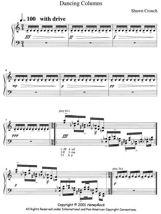 Dancing Columns for Solo Marimba