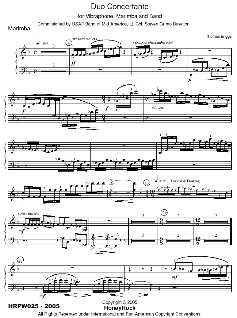 Duo Concertante for Vibraphone, Marimba &  Band